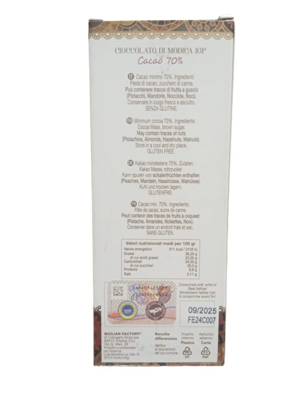 Cioccolato di Modica IGP Cacao 100 gr - immagine 2