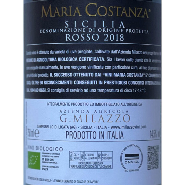 Maria Costanza Rosso 2018 750 ml - immagine 2