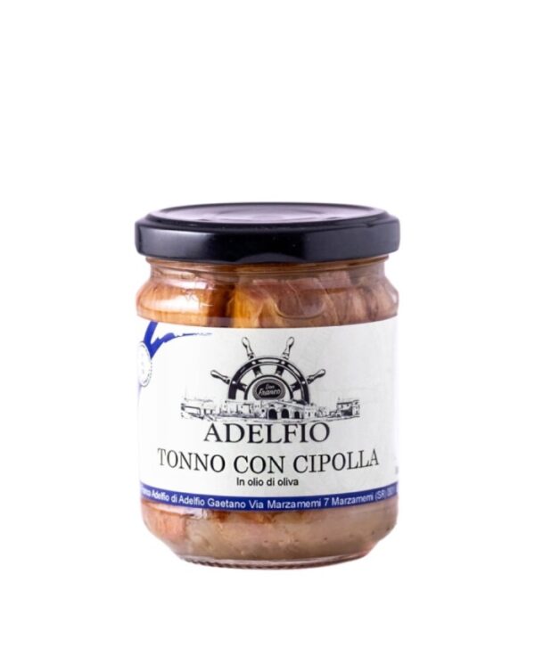 Tonno con cipolla in agrodolce in vaso Adelfio (200 gr)